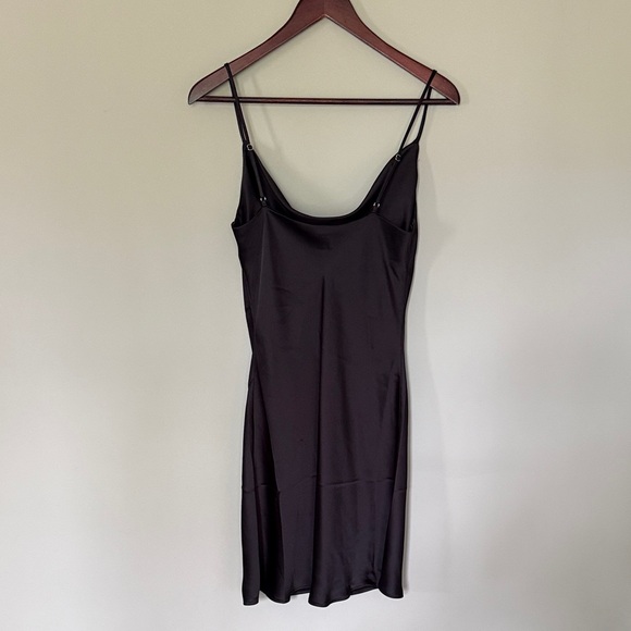 Dynamite Cowl Neck Satin Black Dress - Picture 3 of 3